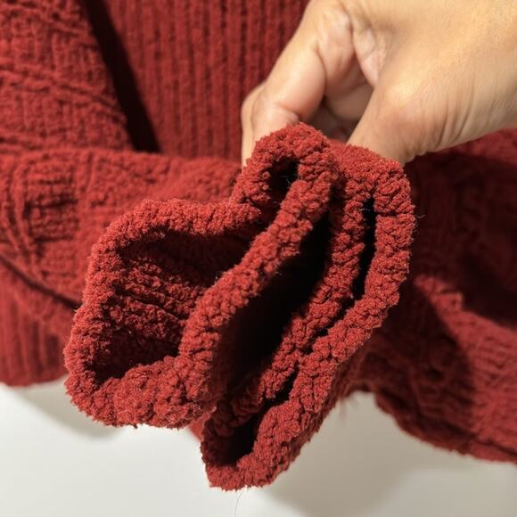Free People Be Yours  Sweater Size Small  Color is Burgundy - Picture 6 of 10